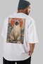 For the Love of Cats 2 Cats Printed White Oversize T-Shirt 100% Cotton Unisex Cat Lover Premium Design - 7