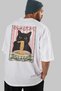 For the Love of Cats 28 Cats Printed White Oversize T-Shirt 100% Cotton Unisex Cat Lover Premium Design - 7
