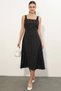 Women's Strappy Polka Dot Black Dress