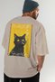 For the Love of Cats 29 Cats Printed Beige Oversize T-Shirt 100% Cotton Unisex Cat Lover Premium Design - 7