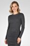 Women Ribbed Maxi Dress, Charcoal - 4