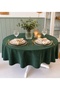 Pearl Velvet Textured Seamless Emerald Green Round Tablecloth - 3