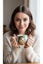 300 ml Handmade Ceramic Mug with Embossed Bear Figure - Gift Coffee Tea Cup - 6