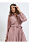 Pink Eyelet Shirt Maxi Dress with Tie-Blet - 2