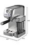 Espresso Coffee Machine with Milk Tank - 1.3L, 20 Bar, Digital Programmable, (ME-ECM2501) (Stainless Steel)|1350W - 2
