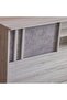 Kentorp 180X200 King Bed + 1 Nightstand + Dresser/Mirror & Stool - Light Oak/Cement - 5