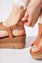 Hunas Direkli Genuine Leather Women's Sandals Tan Skin - 4
