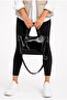 Alessia Charmlı Medium Size Soft Leather Look Large Volume Black Women's Hand and Crossbody Bag - 7