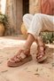 26322547 Eren Shoes&Bag Genuine Leather Flat Heeled Thick Soled Comfortable Stylish Women's Sandals Real Leather Tan - 2