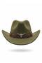 Unisex Internally Adjustable Metal Buckle Patterned Cowboy Hat Fedora Hat - 3
