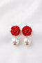 Acrylic Katmer Rose Pearl Earrings 5 Cm. - 3
