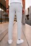 Men's Light Gray Jogger Pants with Elastic Waist, Lace-Up, Side Pockets, Fabric - 2