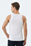 Hokey Men's Slim Fit Sleeveless White Tank Top - 7