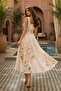 Soft Tone Floral Patterned Crop Blouse-Skirt Set - 4