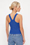 100% Cotton Camisole with V-Back Detail, Casual Basic Crop Top, Women's Undershirt / Blouse - 2