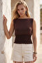Women's Brown Belted Blouse Alc-X15543 - 4