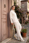 Women's Zippered High-Neck Blouse and Pants Set - 5