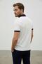 Interview Polo Collar Rayon Thin Knitwear Ecru-Navy Blue T-Shirt - 7