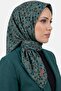 قميص نسائي مطرز بنقشة زهور باللون الفيروزي