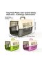 Premium Plastic Pet Carrier – Green with Beige Top, Secure Metal Door Travel Crate for Small Pets - 3