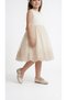 Girl's Bowknot Cream Colored Orthopedic Sole Stoned Stylish Ballerinas - 2