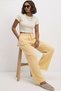 Women's Yellow Muslin Elastic Waist Lace-Up Wide Leg Pants (551855) - 6