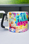 كوب سيراميك فاخر مطبوع عليه Fall Guys (قطعة واحدة) بمقبض أسود خاص بمقبض مموج V3D