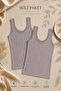 Women's 100% Cotton Jacquard Soft Fabric Thick Strap 2-Piece Tank Top - 2
