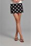 Women's Polka Dot Mini Skirt with Shorts - 2