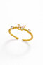 Women's Minimal Butterfly Figured Zircon Stone Adjustable Gold Color Ring