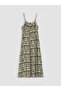 Nevavm Patterned Waist-Hugging Dress with Rope Straps - 7