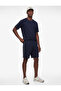 Regular Fit Viscose Blended Pocketed Scuba Fabric Ribbed Bermuda Shorts with Lace-Up Waist - 2