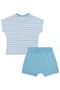 Striped Stork Printed 6-18 Month Set - Blue - 3