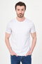 Plain Slim Fit Crew Neck 100% Cotton Short Sleeve Men's T-Shirt White - 36884.26Y