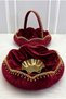 Burgundy Bridal Henna Night Tray Basket Set with Velvet Shiny Stone Decorations, Engagement, Wedding, Marriage, Promise