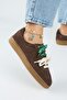 Barbella Women's Genuine Leather Brown Sneakers with Three Separate Alternative Laces - 5