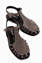 Kiera Genuine Leather Mink Suede Belted Women's Sandals - 5