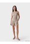 Alita City Regular Fit Elastic Waist Women's Shorts with a Difference in Color