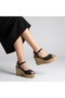 (Bianca) Dogu Light Sole Straw Daily Women's Sandals Black - 6