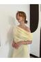 Women's Dress Asymmetrical Cut One Shoulder Draped Midi Length Dress - 5