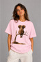 Women's Oversize T-Shirt Elephant in the Brush Printed 100% Cotton T-Shirt Comfortable Fit