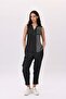 Zippered stone pocketed tensel striped tank top