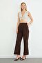 Elastic Waist Pleated Palazzo Trousers - 4