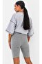 Elastic Waist Viscose Gray Melange Short Maternity Leggings - 3