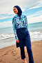 Girl Waitress Boy Hijab Swimsuit Navy Blue G2498 - 3