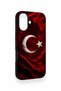 iPhone 16 Compatible Wolf Turkish Flag Patterned Silicone Case - 4