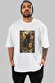 For the Sake of Cats 89 Front Cat Printed White Oversize T-Shirt 100% Cotton Unisex Cat Lover Premium Design - 2