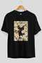 For the Sake of Cat Love 121 Front Cat Printed Black Oversize T-Shirt 100% Cotton Unisex Cat Lover Premium Design