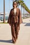 Women's Large Size Oversize Double Breasted Collar Long Sleeve Shirt Pants Set Modal Fabric Daily Comfortable