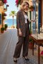 Women's Plus Size Leopard Pattern Oversize Kimono Set Wide Leg Three Quarter Sleeves V-Neck Comfortable Casual - 2